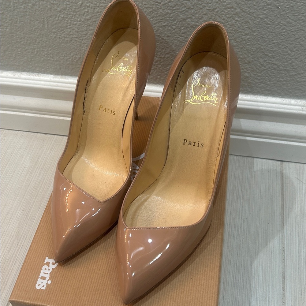 Christian Louboutin Patent Leather Heels - Nude - Picture 4 of 9